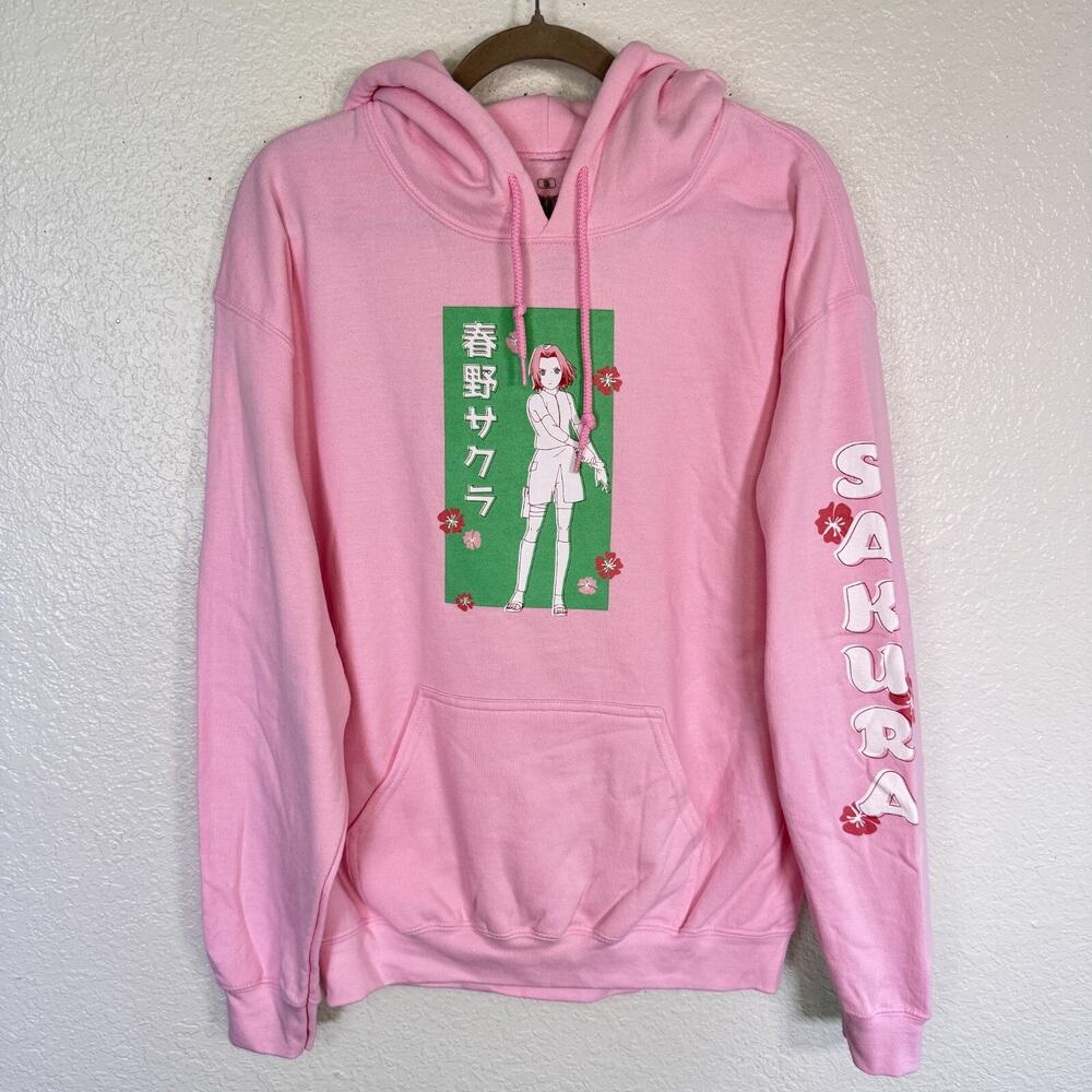 Sakura Haruno Hoodie Small Naruto Shippuden Oversize Sweatshirt Anime Pink